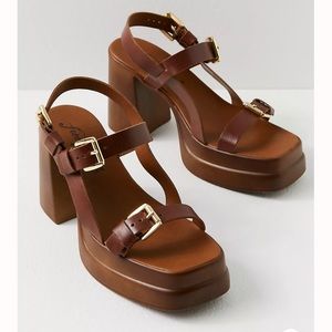 Free People Pamela Double Stack Heels - sz 38